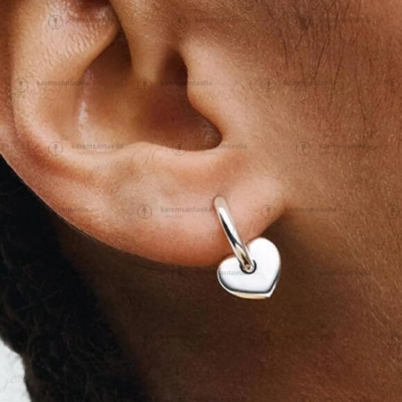 Pandora Heart Open Hoop Earrings - Picture 3 of 4